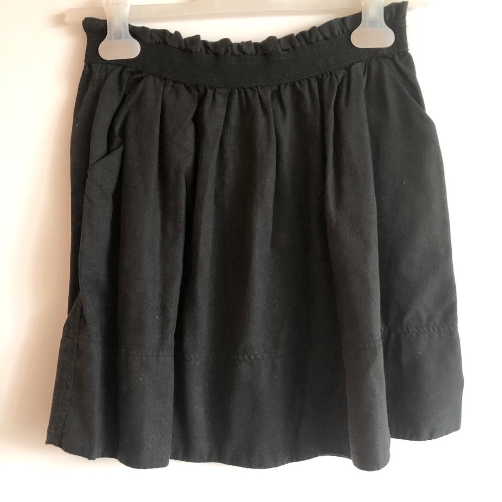 WILFRED LINEN BLACK ELASTIC WAIST SKIRT